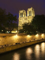 Notre-Dame de Paris (before 2019 fire) seen from Montebello quay (by night)