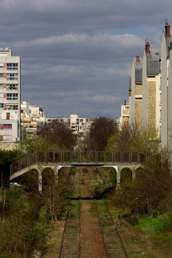 La Petite Ceinture vue de la rue de Charenton (Paris)