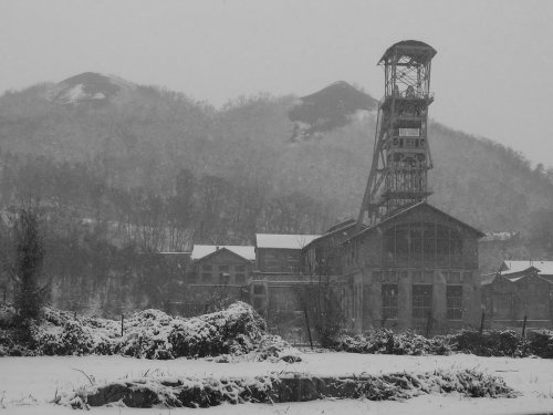 Couriot Mines under the Snow (Saint-Etienne, France)